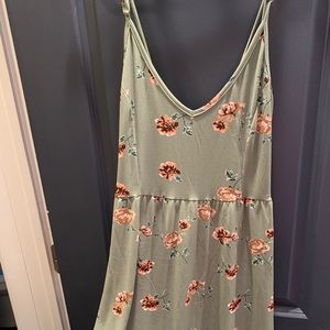 Olive green summer dress